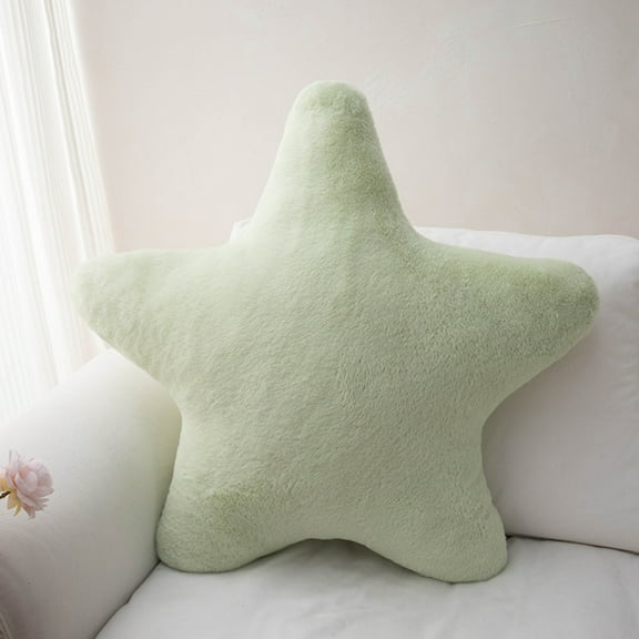 Nordic Style 7-inch Green Star Shaped Throw Pillow, Macaron Color Soft Plush Cushion for Sofa A#118 Green