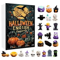 Halloween Countdown Calendar Figurine Advent Decor Resin Spooky Ornaments for Home Party Decoration Holiday Collectors(D)
