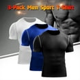 thumbnail image 3 of Graflsoa Men's Performance Fit Quick-Dry Sport Tee Trio - Black, Blue, White - 3XL (B5003#), 3 of 6