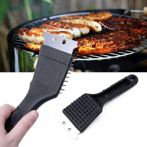 2-In-1 Stainless Steel Bbq Grill Brush with Scraper Easy Storage Organization Tool for Oven & Bird Cage Storage Organization