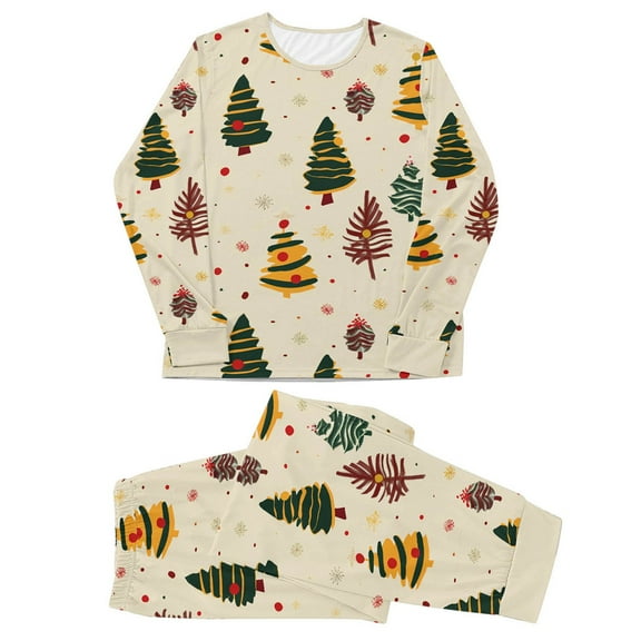 Matching Christmas Pjs for Family Cozy Christmas Family Sleepwear Top Bottom Christmas Pajamas Set with Christmas Print Mom