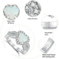 thumbnail image 5 of VAKKI 2 CT 925 Sterling Silver Heart Opal Promise Rings for Women White Gold Plated Twisted Band Wedding Ring, 5 of 5