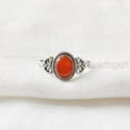 thumbnail image 2 of Natural Carnelian Ring, Carnelian Gemstone Ring, Tiny Bohemian Ring, 925 Sterling Silver, Designer Womens Ring, Christmas Thanksgiving, Handmade Statement Jewelry, Natural Carnelian, 2 of 8