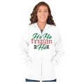 thumbnail image 4 of Funny Christmas Ho Ho Friggin Ho Zip Up Hoodie Men's Women's Brisco Brands X, 4 of 6