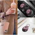 thumbnail image 5 of Pzuqiu Cherry Blossoms Car Accessories Front Rear Seat Covers Steering Wheel Seat Belt Headrest Covers Coaster Center Console Cushion Pad Keychain 14 Pcs Full Set Fit Most SUV Van Sedan Truck, 5 of 7