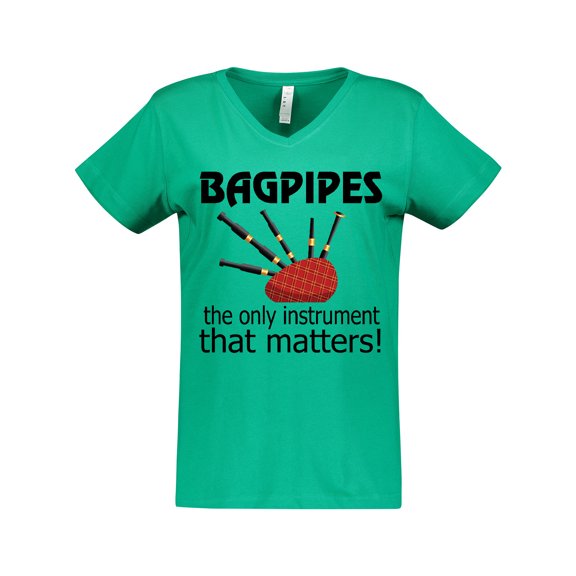 Inktastic Bagpipe Player Funny Music Joke Women's V-Neck T-Shirt