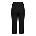 thumbnail image 6 of Stamzod Black Capri Pants for Women Summer Solid Color High Waisted Hollow Out Capri Leggings Casual Slim Fit Plus Size Capris for Women Black D XL, 6 of 7