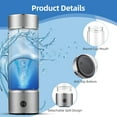 thumbnail image 3 of Hydrogen Water Generator Bottle - Portable Hydrogen Water Ionizer Machine with SPE PEM Technology 330ml Type-C Rechargeable Hydrogen Rich Water Glass Health Cup for Home Office Travel, 3 of 7