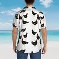 thumbnail image 6 of Balery Funny Chicken Print Men's Hawaiian Shirts Short Sleeve Beach Shirt Relaxed Fit Vacation Button Down Shirts-XX-Large, 6 of 9