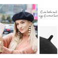thumbnail image 2 of Gorro de boina francesa de lana para mujer, gorro de invierno, gorro flexible, 2 of 4