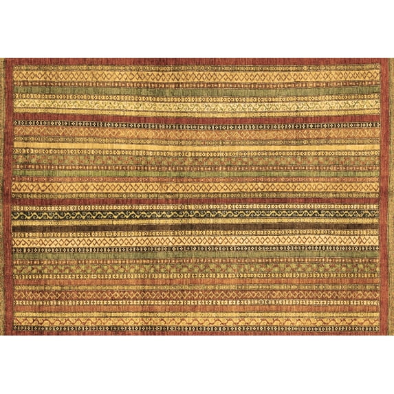 Ahgly Company Indoor Rectangle Abstract Brown Modern Area Rugs, 7' x 9'