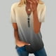thumbnail image 2 of Blusa informal con cuello en V y manga corta con estampado de verano para mujer con estilo OAVQHLG3B Store  lin121212, 2 of 5