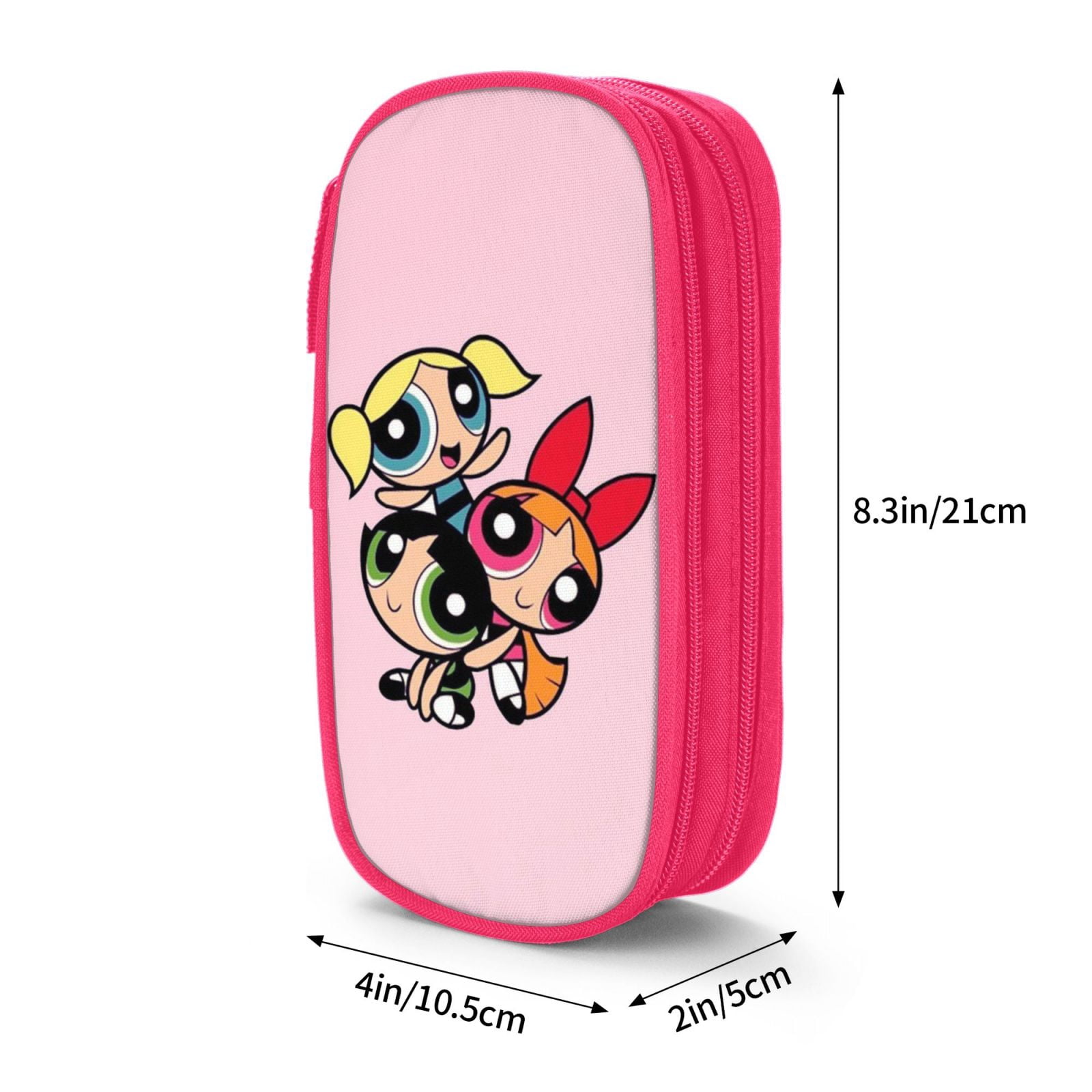The Powerpuff Gi-rls Pencil Case Large Capacity Pencil Pouch Pen Bag Office Stationery Organizer Travel Makeup Bag Pink