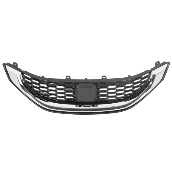 For Honda Civic Sedan 2013-2015 Front Bumper Upper Grille Grill W/Chrome Trim