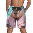 thumbnail image 2 of Lsque Mens Swim Trunks Island Vacation Guinea Pig Pattern - Bathing Suit Compression Liner - Beach Swim Shorts Swimwear - (S-3XL) - Stretch Quick Dry -Large, 2 of 9
