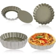 thumbnail image 1 of 6Pcs Mini Tart Pans Non-stick Tart Bakeware Mold with Removable Bottom 4 Inches Carbon Steel  Pie Pans Multipurpose Quiche Pan Set for Pies Mousse Cakes Dessert Baking, 1 of 10