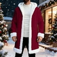 thumbnail image 6 of QATAINLAV Christmas Jacket for Men Warm Lined Winter Fleece Hooded Cardigan Funny Santa Claus Coat, Wine, XL, 6 of 9