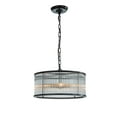 thumbnail image 2 of 4 Lights W16 in Drum Glass Chandelier in Matte Black Contemporary Round Dimmable Hanging Pendant Light for Dining Room Bedroom, 2 of 7