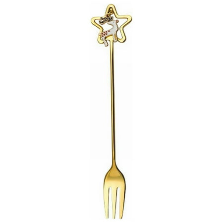 

Stainless Steel Mixing Bowl Stainless Steel Tableware Creative Cute Christmas Star Spoon Fruit Fork Coffee Dessert Spoon