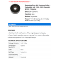 thumbnail image 2 of Serpentine Drive Belt Tensioner Pulley - Compatible with 1999 - 2003 Chevy W3500 Tiltmaster 2000 2001 2002, 2 of 2
