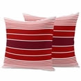 thumbnail image 2 of Pack of 2 Outdoor Pillow Covers 26x26 Inch Waterproof Red Striped Throw Pillow Covers,Decorative Couch Pillow Shams Protectors Modern Minimalist Gradient Lines Country Patio Cushion Pillowcases, 2 of 8