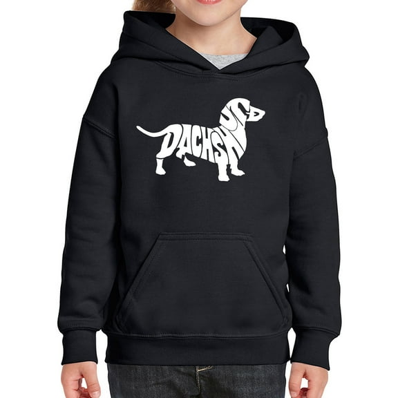 Girl's Word Art Hooded Sweatshirt - Dachshund