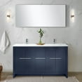 thumbnail image 5 of Lafarre 60 in W Navy Blue Double Bath Vanity, White Quartz Top and Chrome Faucet Set, 5 of 6
