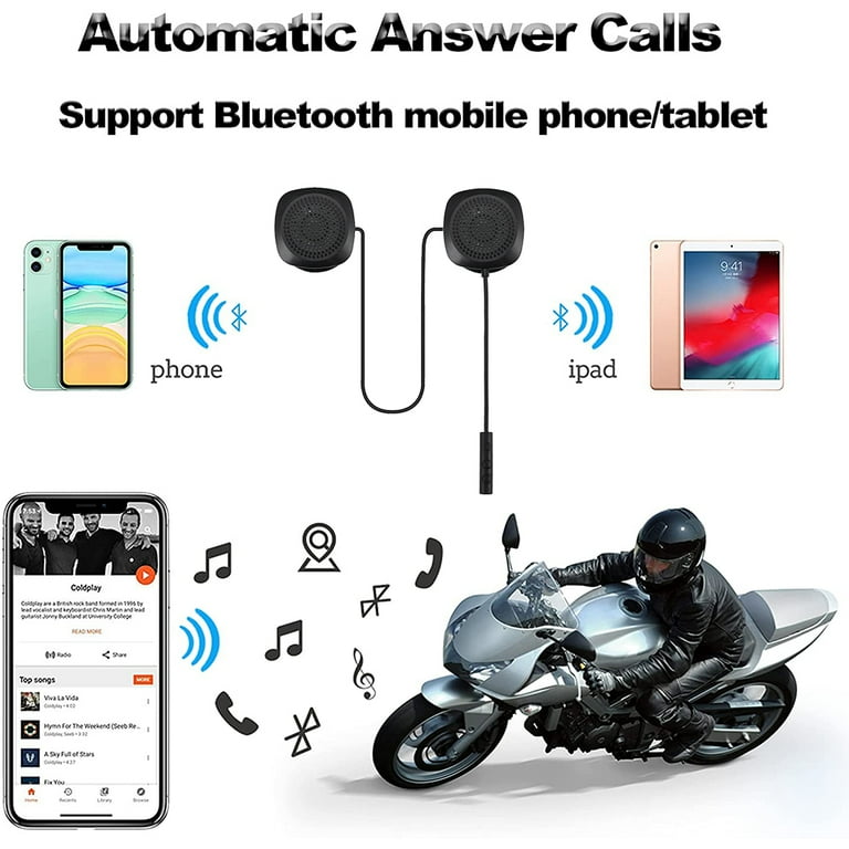 Motorcycle helmet on sale music system