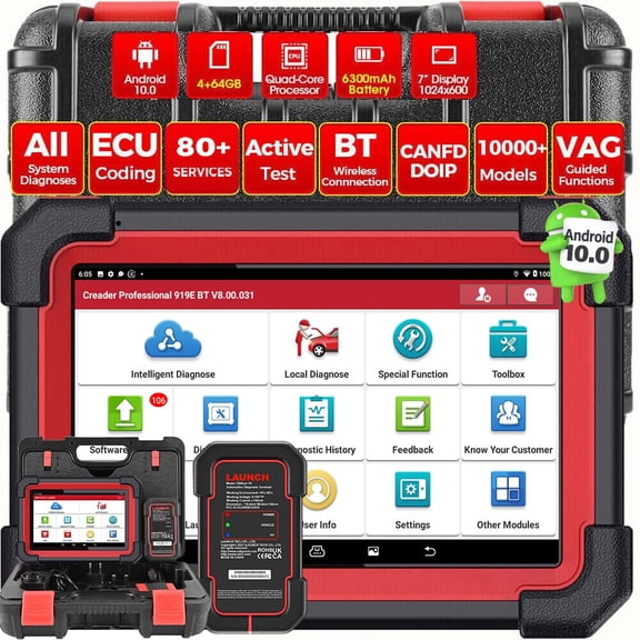 LAUNCH CRP 919E BT Car Bluetooth Scanner Bidirectional Diagnostic Tool , 35 Resets, CANFD&DOIP,FCA AutoAuth,VAG Guided
