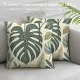 thumbnail image 3 of Flax Throw Pillow Cover Floral Green Black and White Split Leaf Philodendron Plant  Pillowcase Home Decor Square Cotton Linen Pillow Case Cushion Cover, 3 of 5