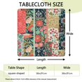 thumbnail image 2 of Pioneer Flower Floral Print Pattern Square Fitted Tablecloth with Elastic Edge,Square Table Cover,Washable Elastic Table Cover for Home Kitchen Party Decor 36"x36", 2 of 6