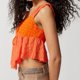 thumbnail image 4 of Chaleco Mujeres Casual Ruffle Tank Top Lace Up V Neck Patchwork Slim Chaleco Tops (Naranja M) Ygjytge Naranja T M para Mujer, 4 of 6