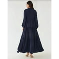thumbnail image 7 of Textured V-Neck Maxi Dress with Button Detail, 7 of 7