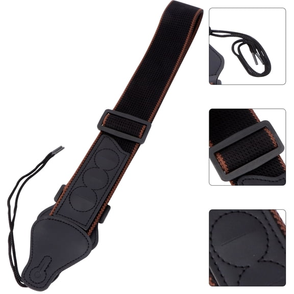 COSMOBETTY 1Pack Guitar Strap Black Cotton Adjustable Length for Acoustic and Electric Guitars with Elegant Style