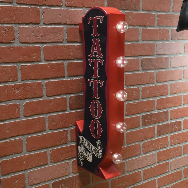 Vintage 3D LED Tattoo Parlor Marquee Arrow Sign Garage Man Cave Decor Wall Art Vintage 3D LED Tattoo Parlor Marquee Arrow Sign Garage Man Cave Decor Wall Art