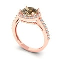 thumbnail image 2 of Halo Engagement Ring for Women - 1.86ct Simulated Champagne Diamond in 14K Rose Gold Promise Ring, 2 of 6