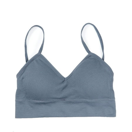 

DNDKILG Padded Bralettes for Women Comfort Wirefree Sports Bras Blue F