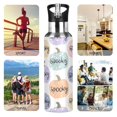 thumbnail image 5 of 600ml Vacuum Insulated Sports Water Bottle with Foldable Straw Stainless Steel Portable Thermos Cup Pumpkins with Spooky Text, 5 of 7