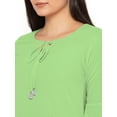 thumbnail image 4 of eloria Women's Midi Dress Bell Sleeve Key Hole Tie Neck Summer Dress Size: S | Color: Pista Green, 4 of 5