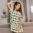 thumbnail image 3 of Naloa Cartoon Turtles Print Women Nightgowns,Womens Loungewear,Short Sleeve Sleepwear,Comfy Ladies Nightdress, 3 of 6