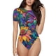 thumbnail image 1 of Balery Psychedelic Sunflowers Body de cuello redondo de manga corta para mujer Tops de manga corta Tops básicos-Medium, 1 of 7