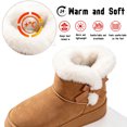 thumbnail image 4 of Knivor Side Bow Platform Ankle Snow Boots for Women Suede Faux Fur Cuff Short Winter Booties Slip On Non Slip Thick Sole Indoor Outdoor Warm Cold Weather Shoes, 4 of 9