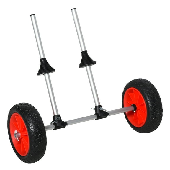 Soozier Kayak Cart Trolley - Universal Fit Kayak Wheels with Aluminum Frame & Adjustable Width - Beach & River Transport - 165lb Capacity