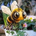 thumbnail image 4 of Lypsnake Bee Garden Decorative Floor Insert,Cute Cartoon Bumblebee Yard Art with Flower Crown,Weatherproof Resin Ground Stake for Outdoor Lawn Flower Bed Patio and Backyard Display, 4 of 7