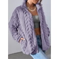 thumbnail image 2 of CAILDANL Winter Fleece Jacket for Women 2025 Zipper Stand Collar Casual Coats with Pockets, 2 of 2