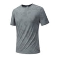 thumbnail image 6 of Leey-World Men's T Shirts Mens Bamboo Viscose T Shirt Ultra Soft Plain Tshirts for Men Cooling Crew Neck Casual Basic Tee Shirt Undershirt(Grey,3XL), 6 of 8