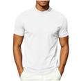 thumbnail image 3 of VBVC Men's Mock Neck Short Sleeve T Shirt , Casual Soft Stretchy Basic Tee For Men,White,S-2XL, 3 of 8