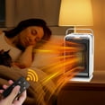 thumbnail image 3 of Hvmvliv Small Heater US Standard Compact Home Desktop Heater, Remote Control & Timer Functionality, 1000W Energy Efficient Heater for Office, Bedroom, Small Spaces White, 3 of 7