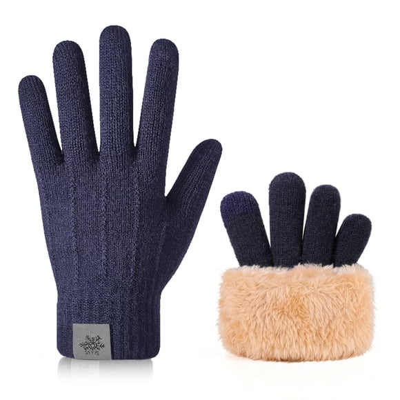 Warm and cold-proof touch screen gloves, plush women's knitted gloves, winter knitted gloves