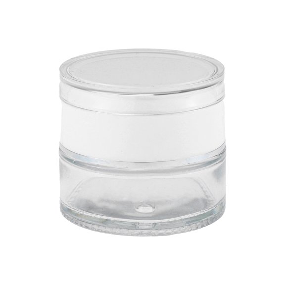 Unique Bargains 1 Pc Cylindrical Glass Dispensing Bottle for Bathroom 0.7oz White